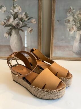 SARTO By Franco Sarto Tan Espadrille Platform Sandals